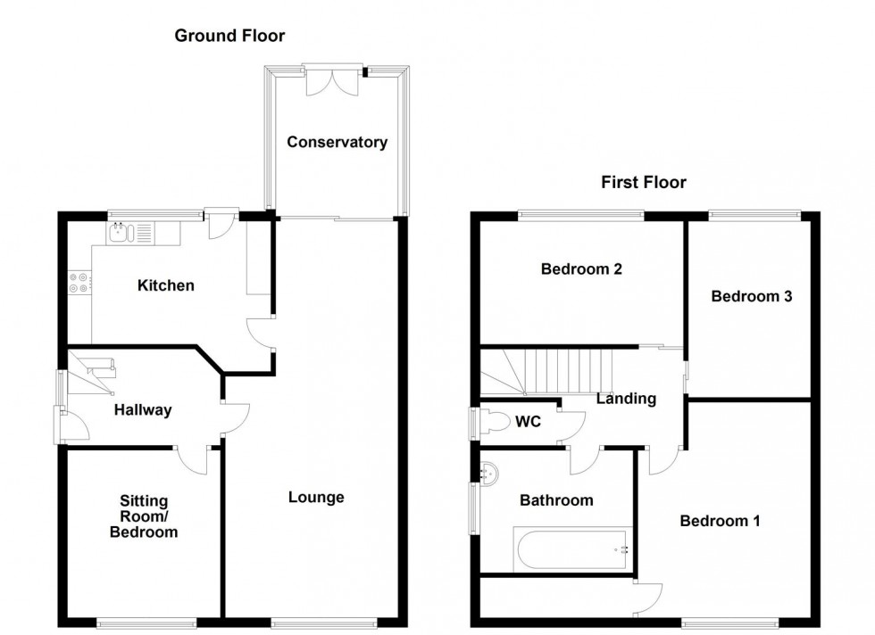 Floorplan for Meadow Close, Roberttown