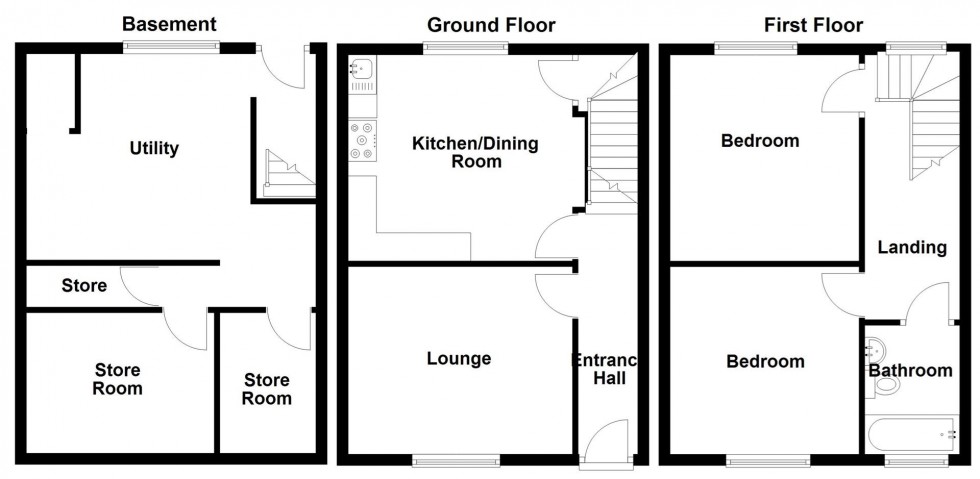 Floorplan for Stoney Royd Terrace, Linthwaite