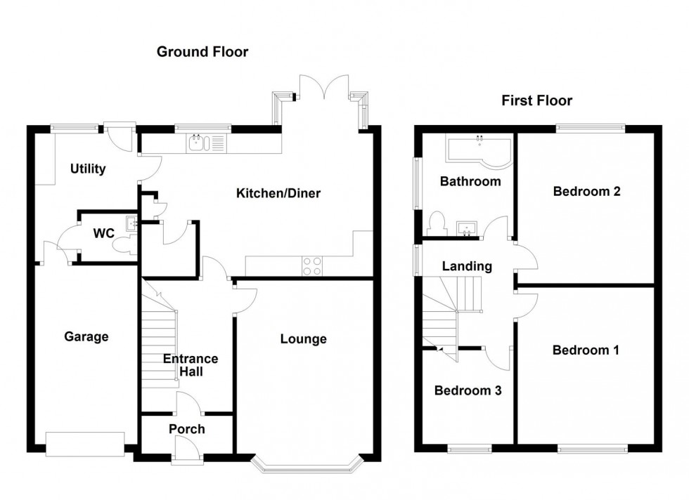 Floorplan for Kitson Hill Road, Mirfield