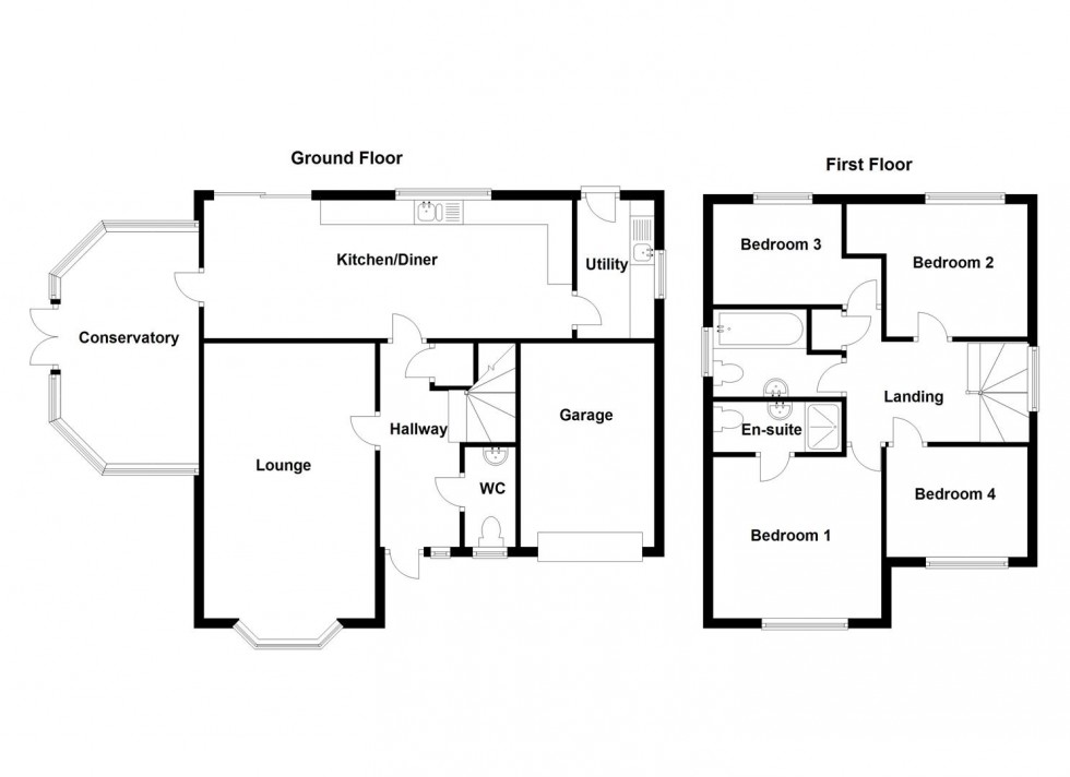 Floorplan for Oakfield Drive, Mirfield