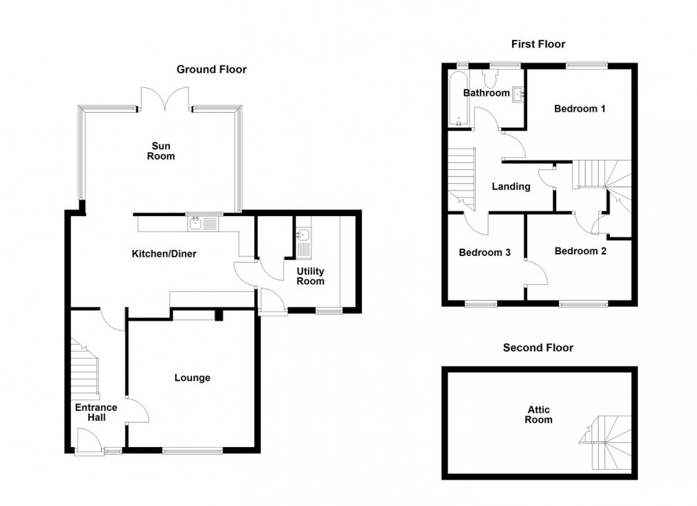 Floorplan for Moor Lane, Gomersal