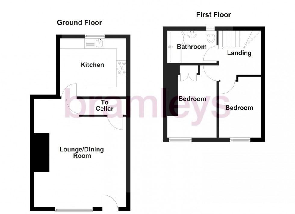Floorplan for Sunside Cottages, Penistone Road, Birdsedge