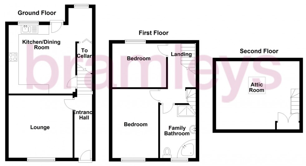 Floorplan for Brook Street, Moldgreen, Huddersfield