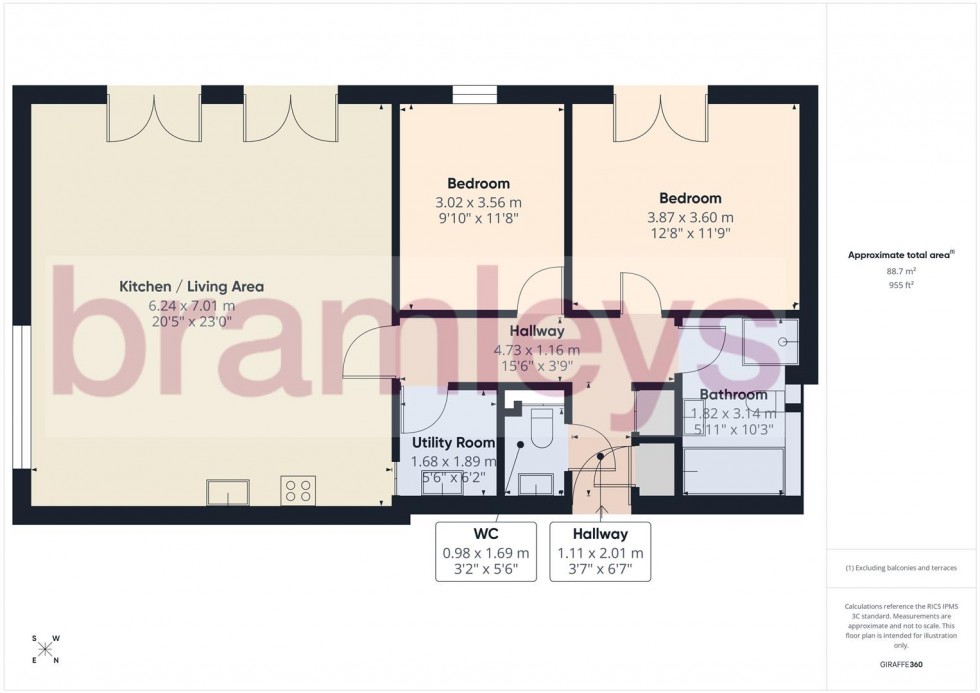 Floorplan for St. Pauls Lock, Mirfield