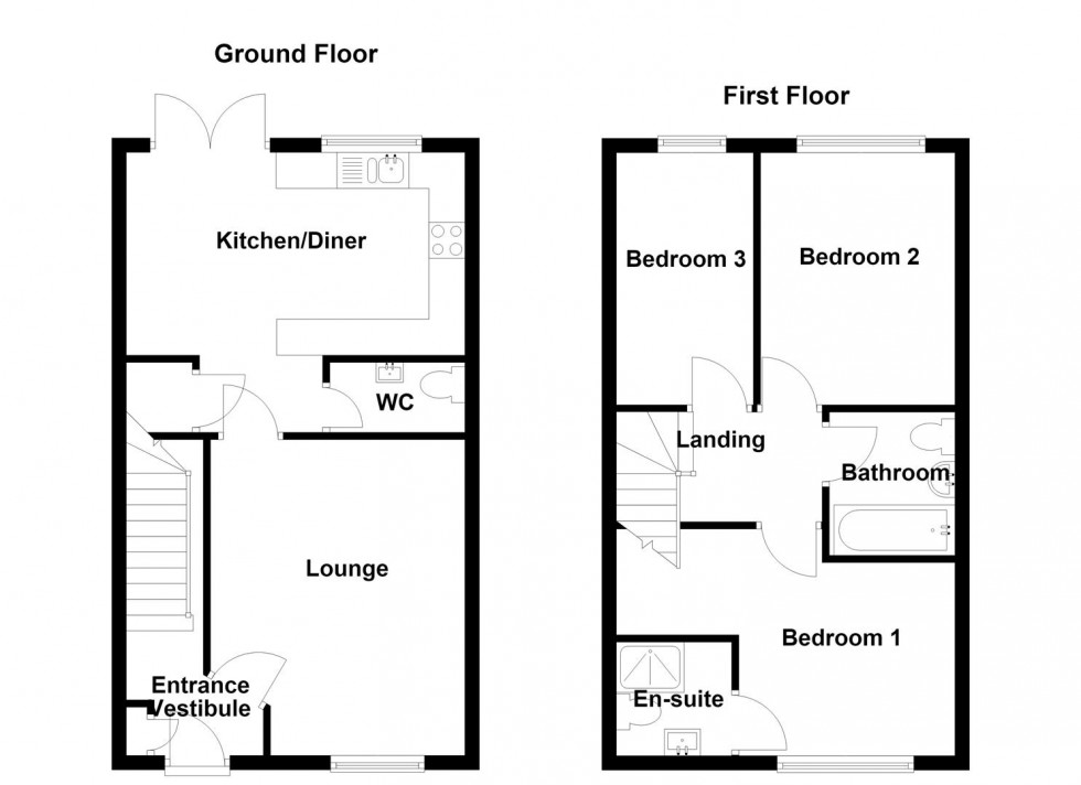 Floorplan for Fields Way, Mirfield