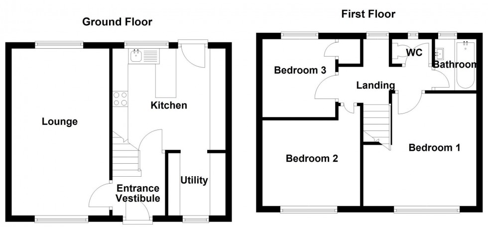 Floorplan for Hopton Drive, Mirfield