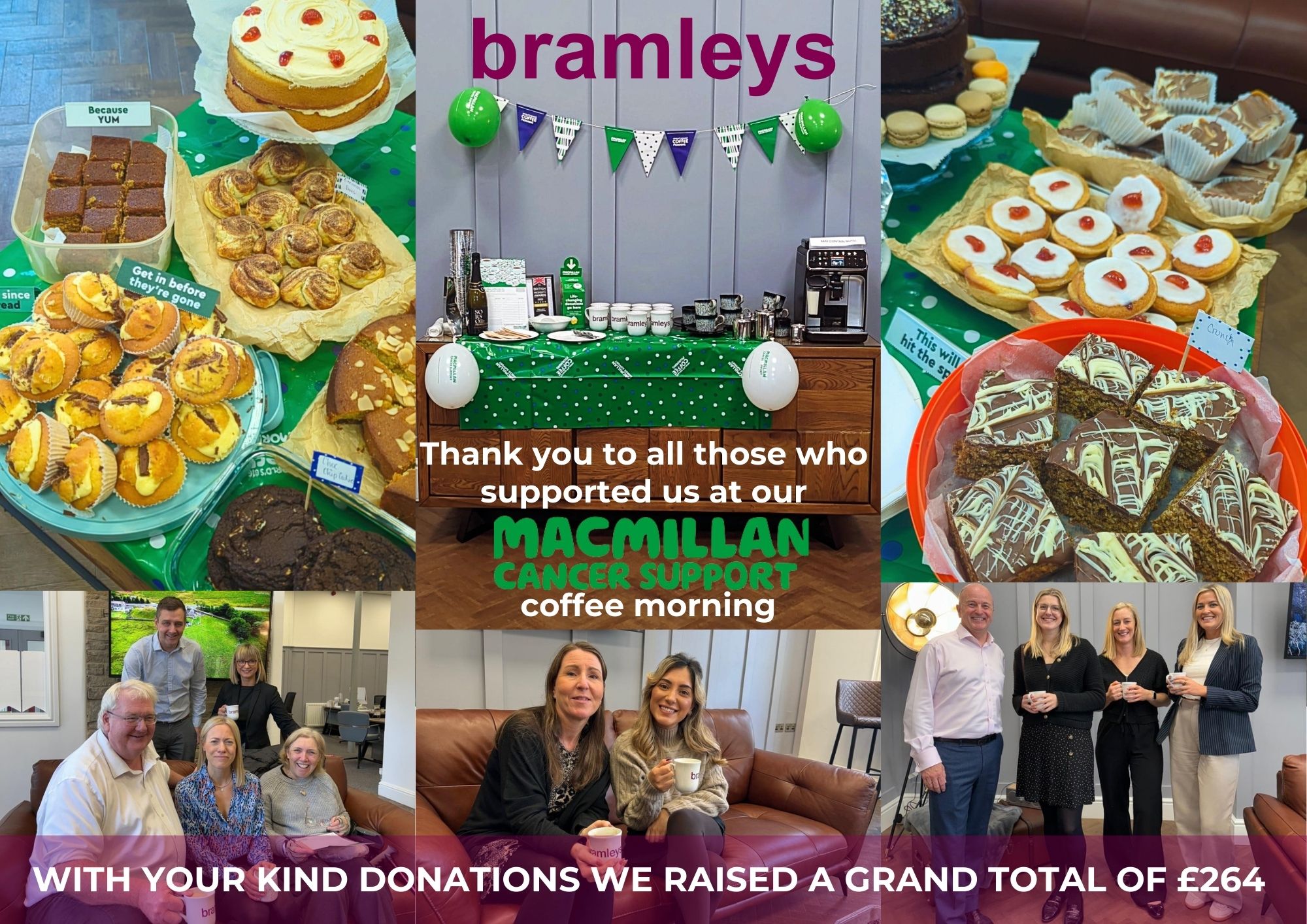 £264 Raised for Macmillan Cancer Support Bramleys Estate Agents