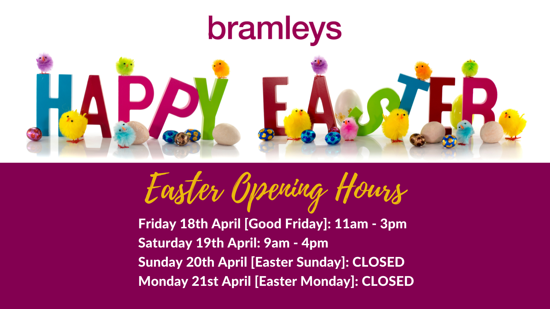 Easter Opening Hours